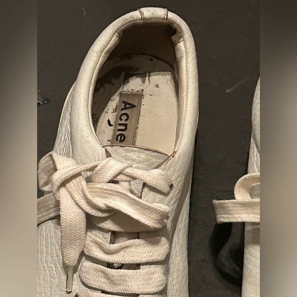 Acne Studio white leather Sneakers size 6M - Picture 8 of 11